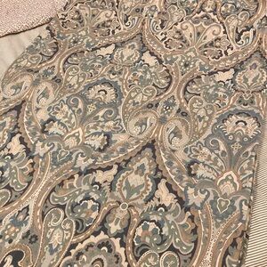 Pottery Barn MacKenna Paisley F/Q Duvet Blue Teal Taupe